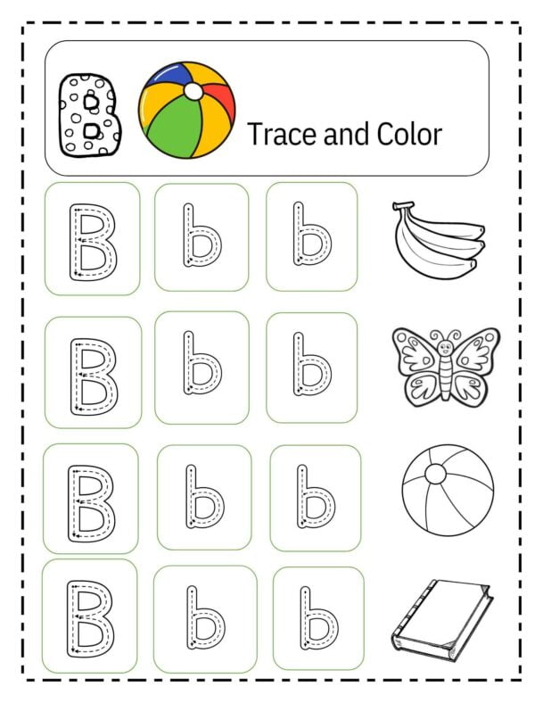 alphabets tracing and colouring