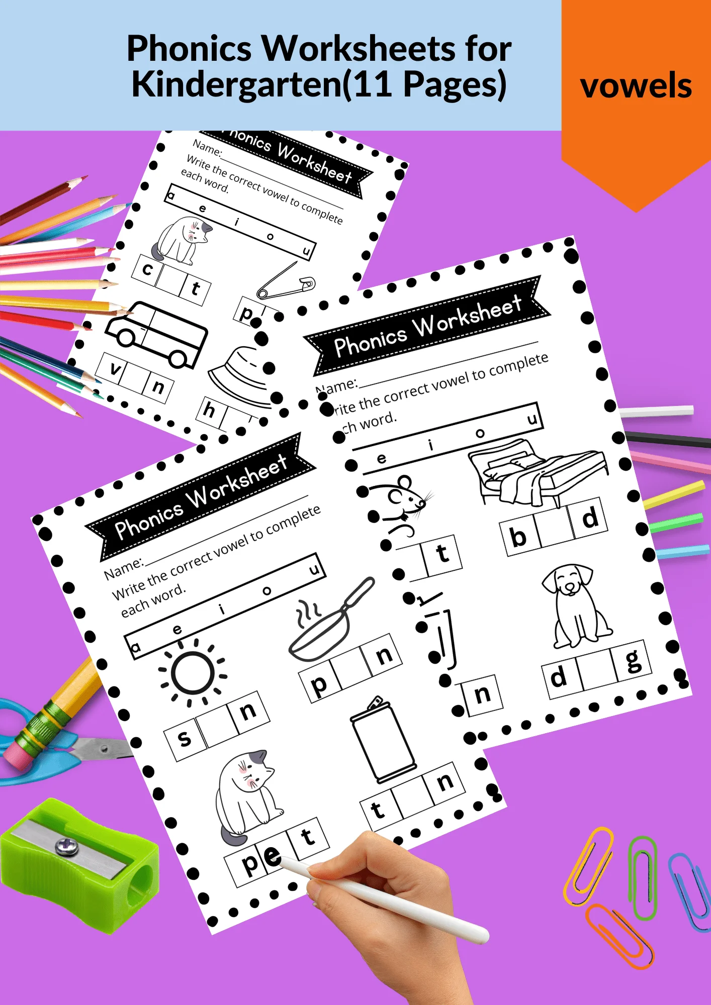 5 phonics worksheets