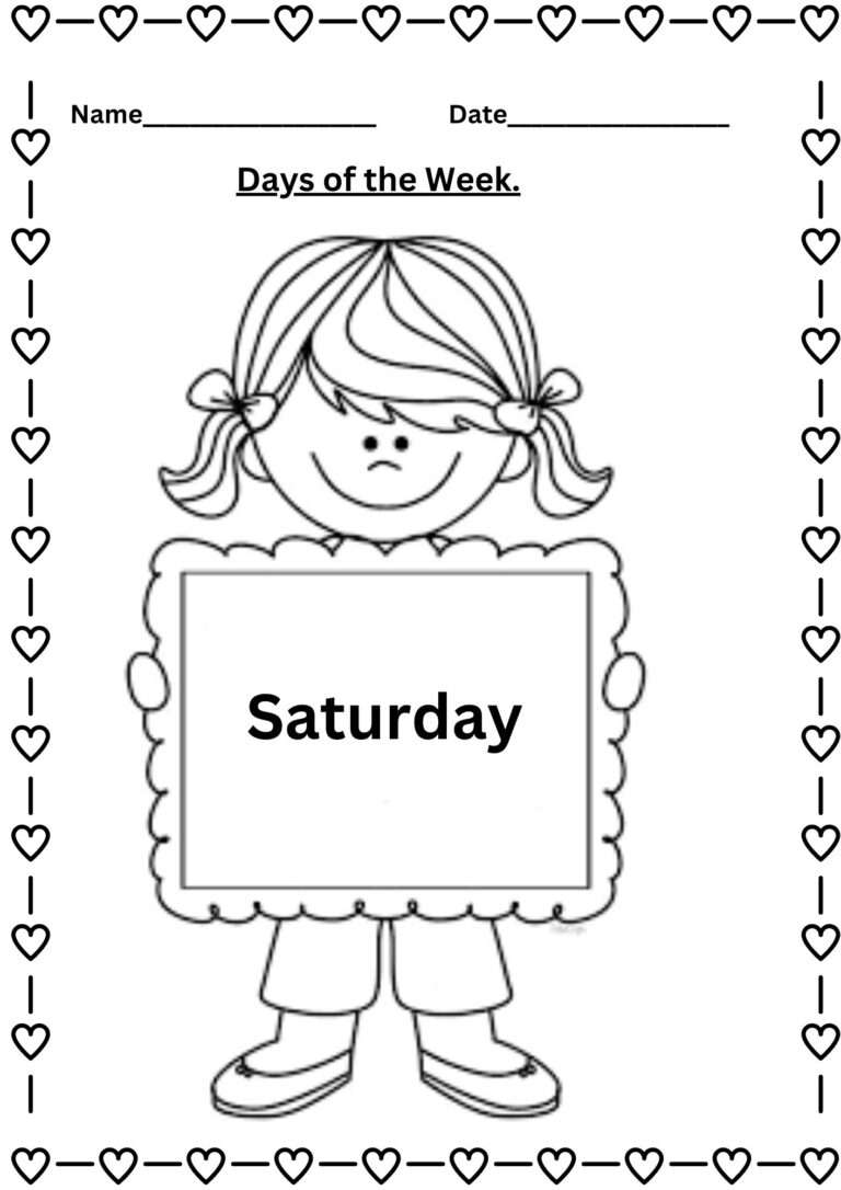 Days of the Week (28 worksheets) - Downloadable Worksheets