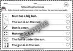 Roll a Dice and Read the cvc sentences pack!
