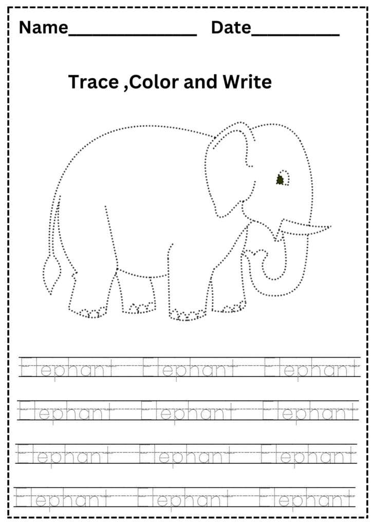 Dotted Drawings Tracing and Coloring Worksheets(10)