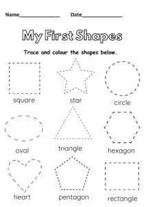 2D shapes tracing worksheets