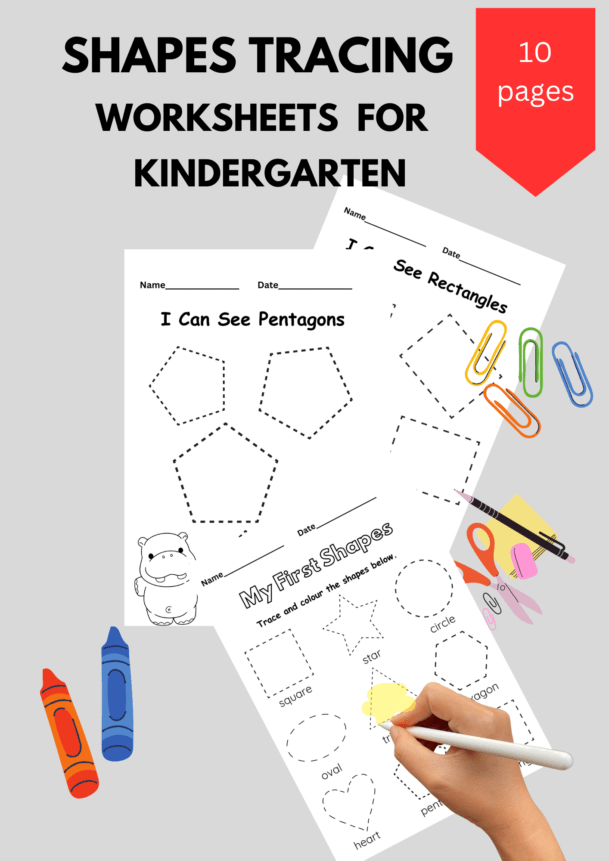 2d shapes tracing worksheets