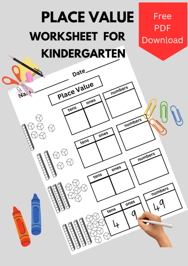 kindergarten place value worksheet