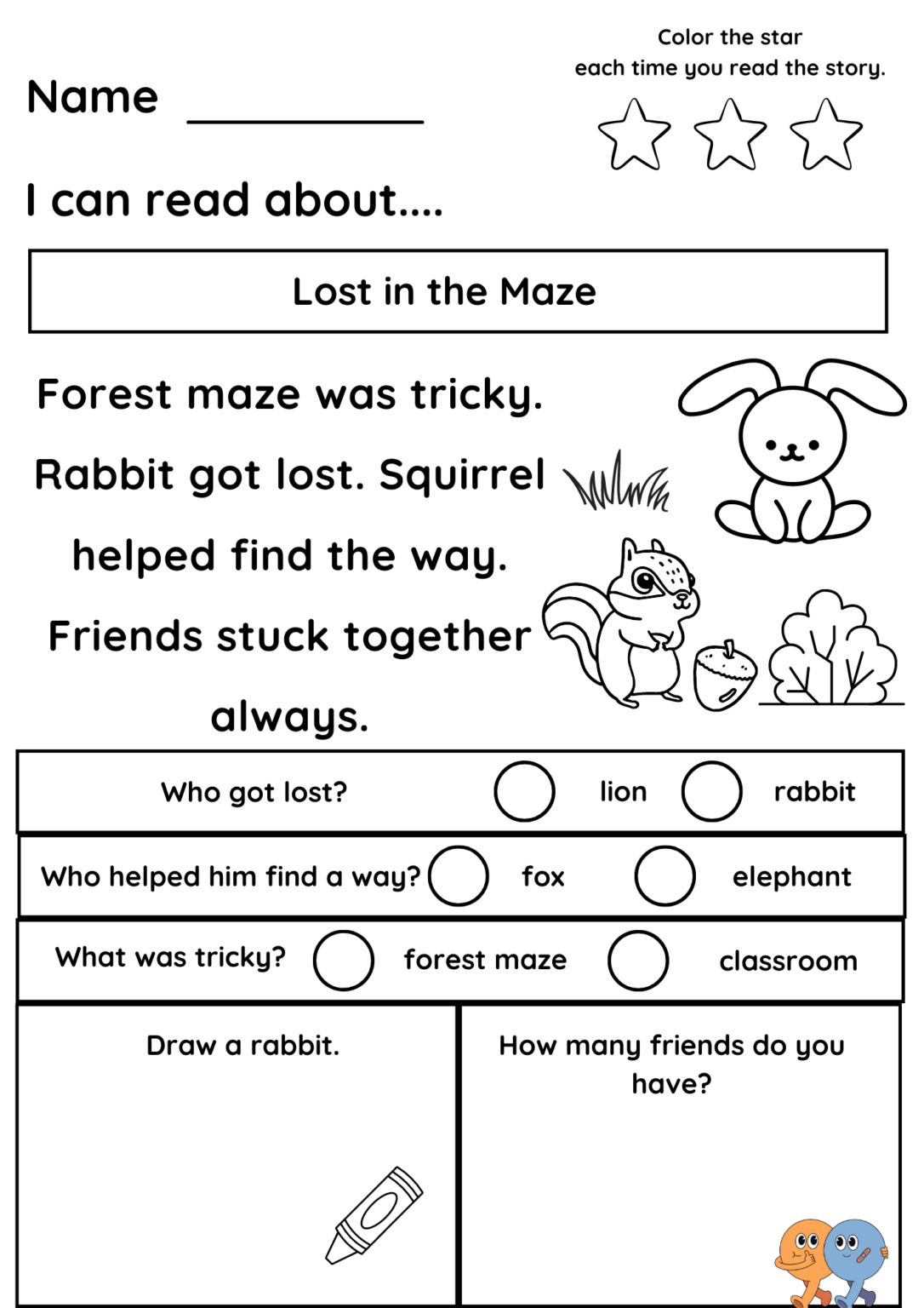 Kindergarten Reading Worksheets and Printables