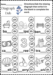Diagraphs free printable