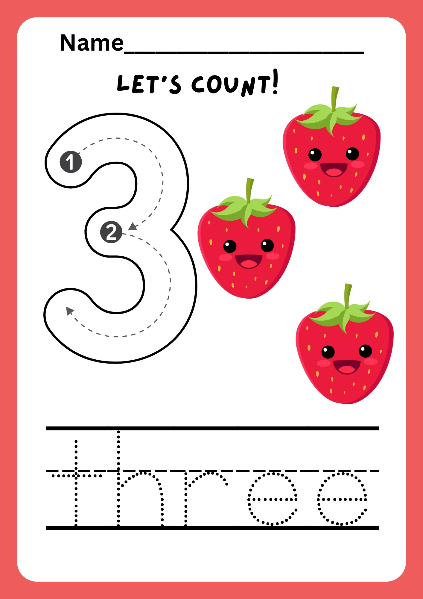 3 number 3 worksheet
