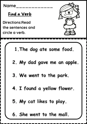 verbs worksheet pdf