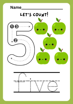 number 5 worksheet free