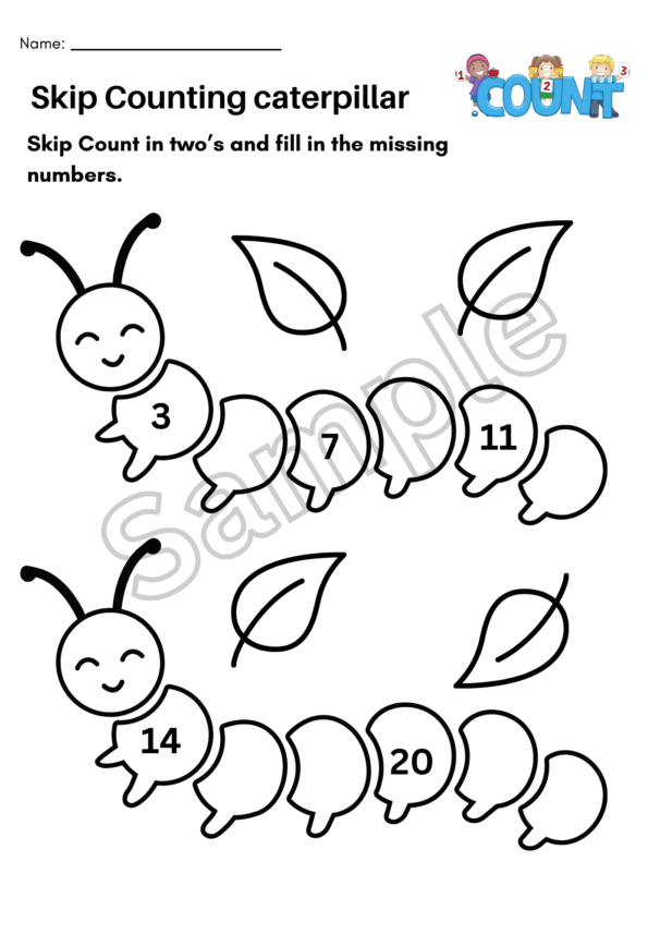 Skip Counting by 2 Worksheets