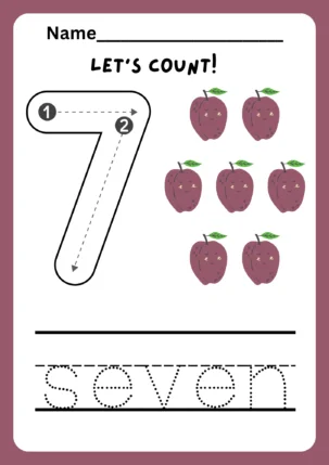 number 7 free worksheet