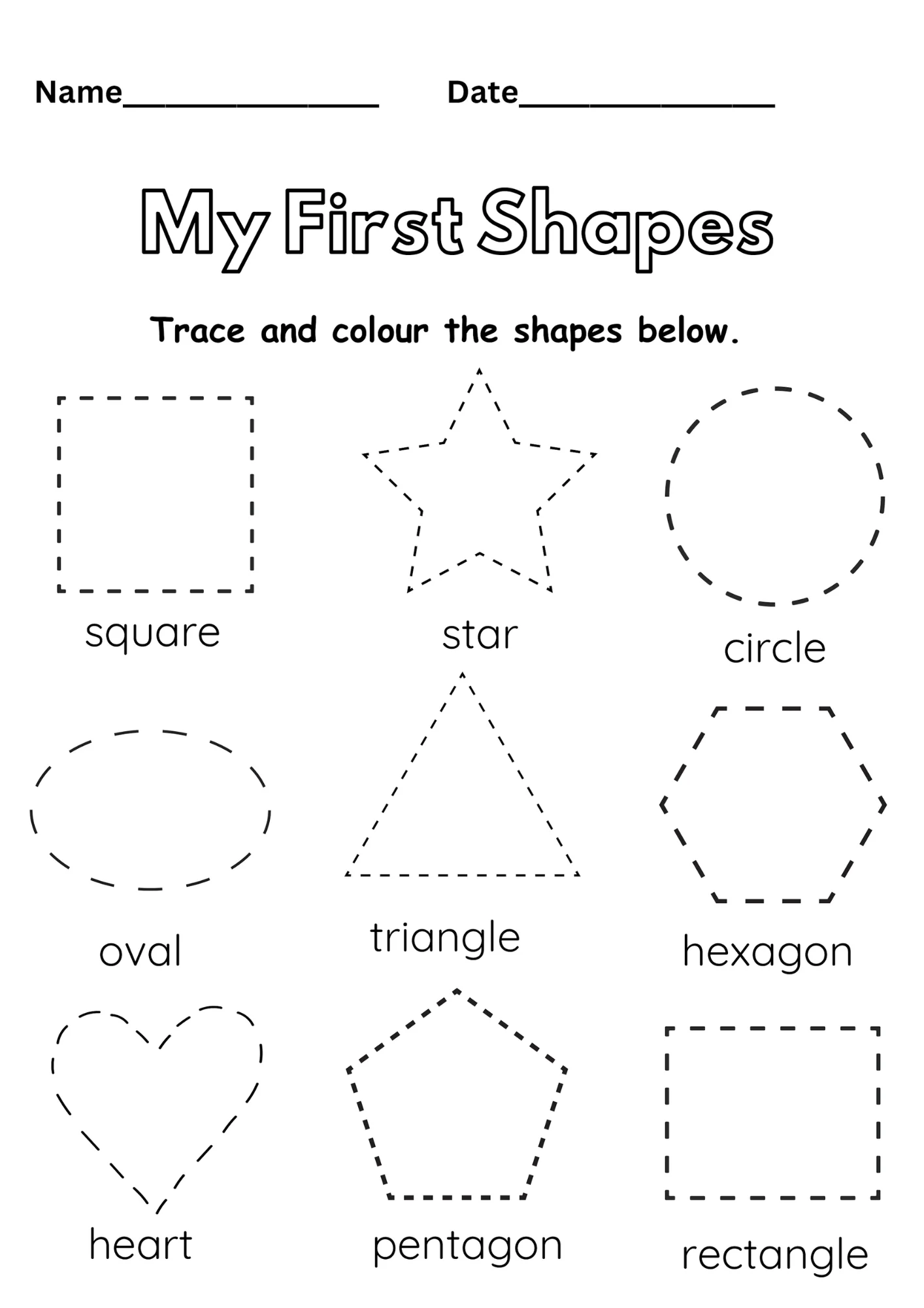 Shapes free pdf Shapes TRacing Worksheets