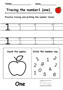 Number tracing worksheets