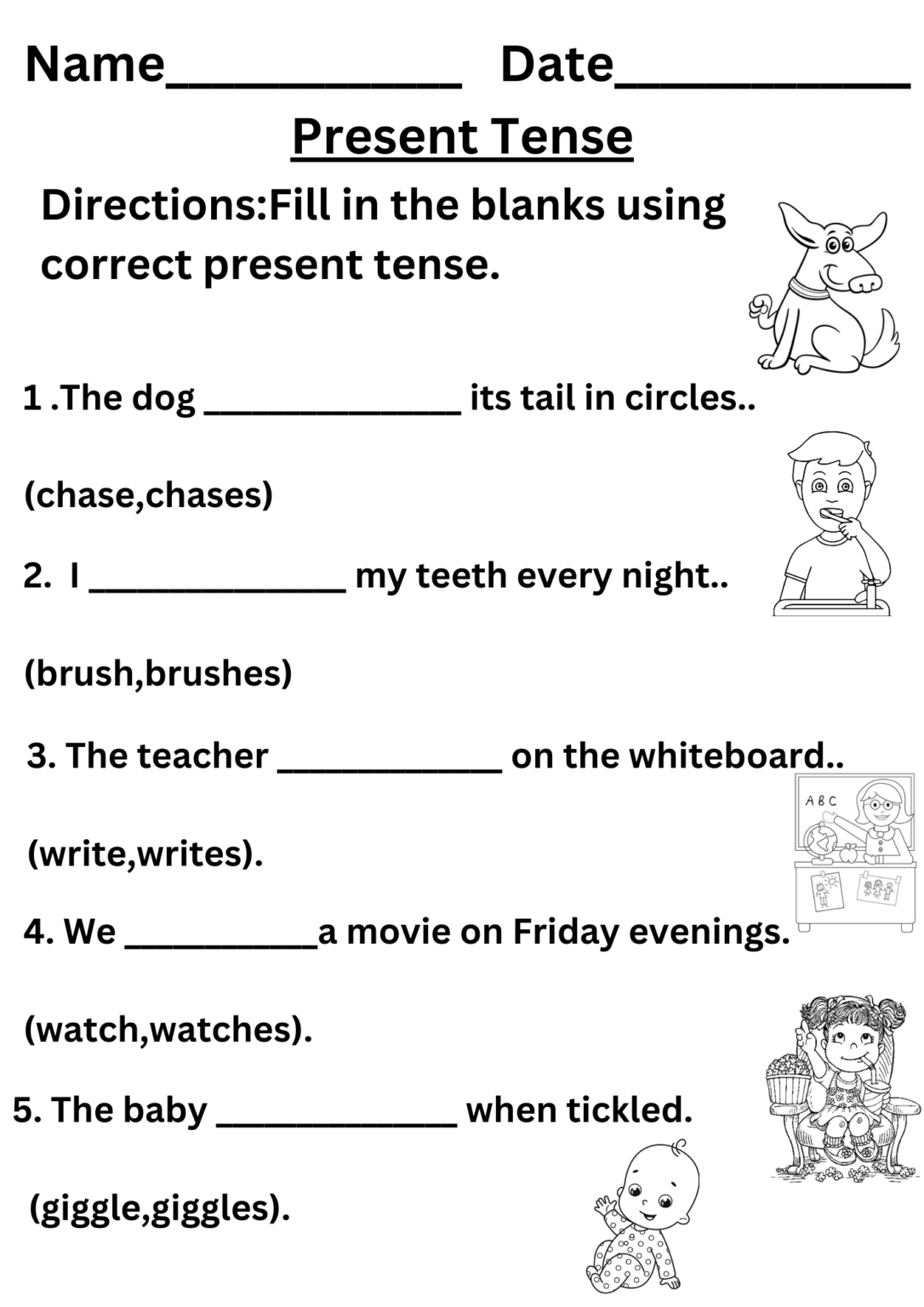 Simple Present Tense Worksheet 3 Free Downloadable Worksheets