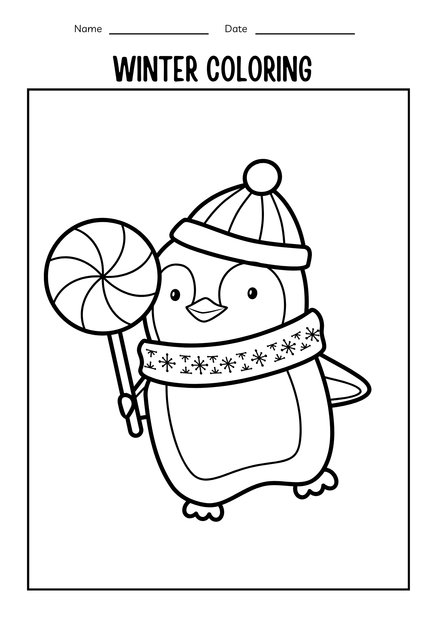 Winter Coloring Pages, Winter Coloring Printable, Winter Worksheet