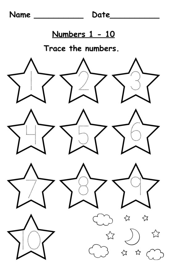 tracing numbers free worksheets