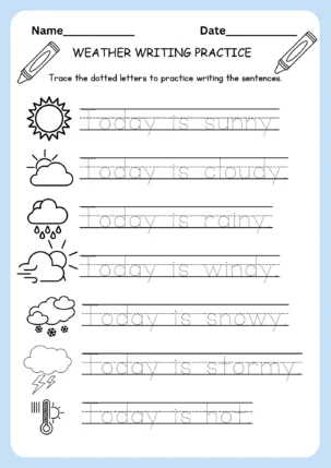 writing ractice for kindergarten