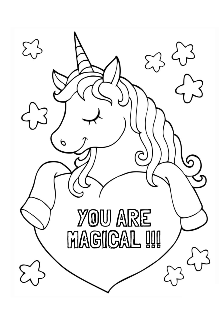 Unicorn Velentines Day Printable Free