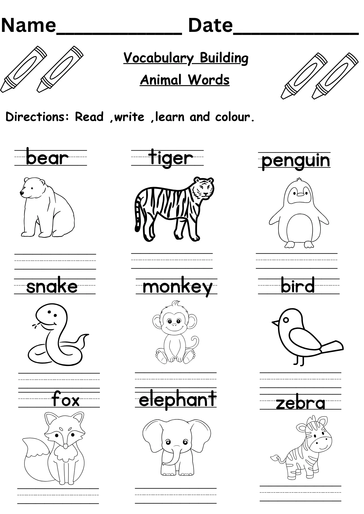 animal words