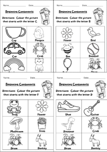 Beginning Consonants Worksheets Kindergarten(21 Pages) - Downloadable ...