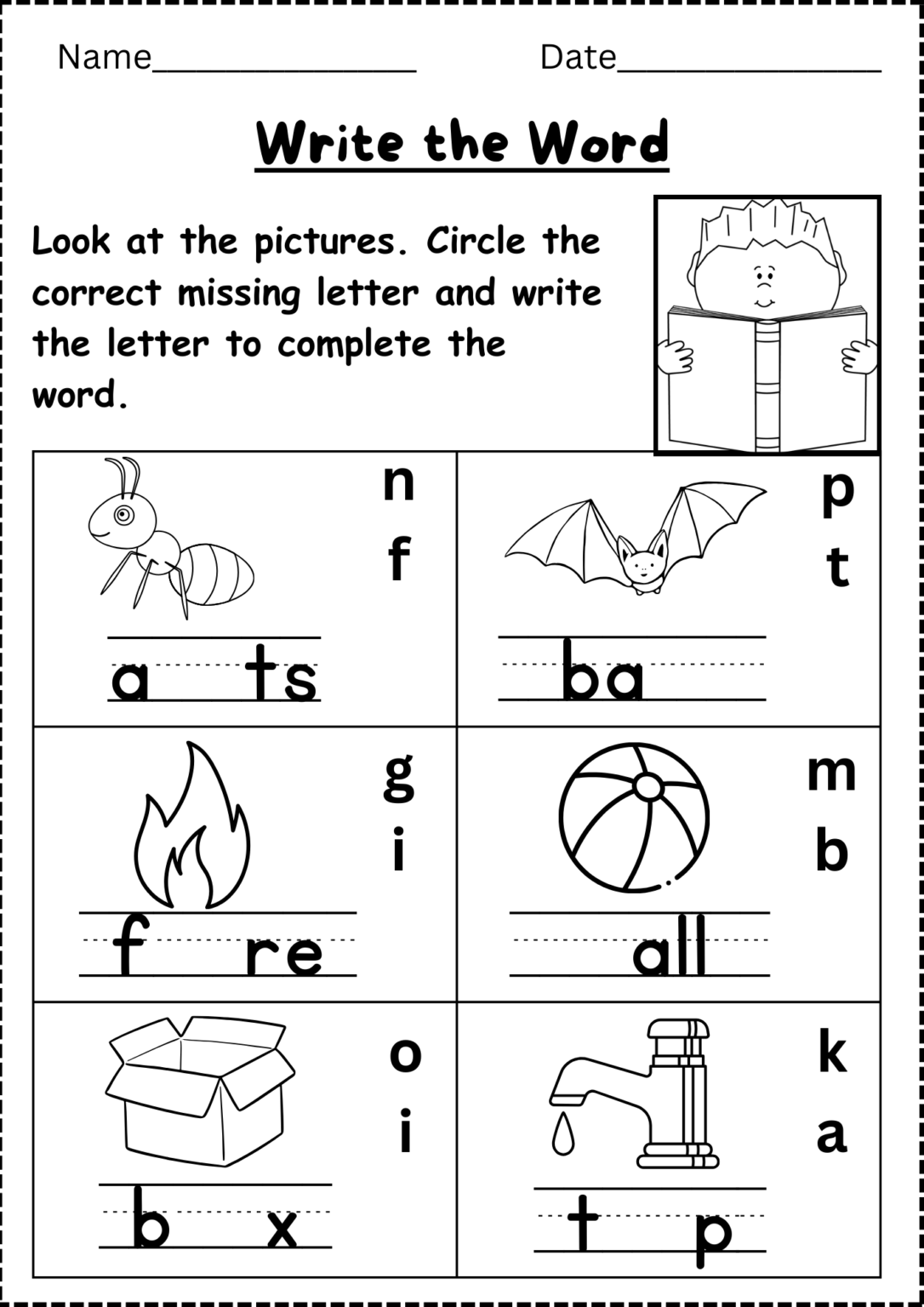 Phoneme worksheet for kindergarten free