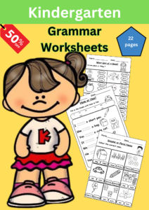 Grammar Worksheets for Kindergarten