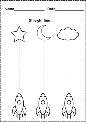 Straight Line Tracing Worksheets