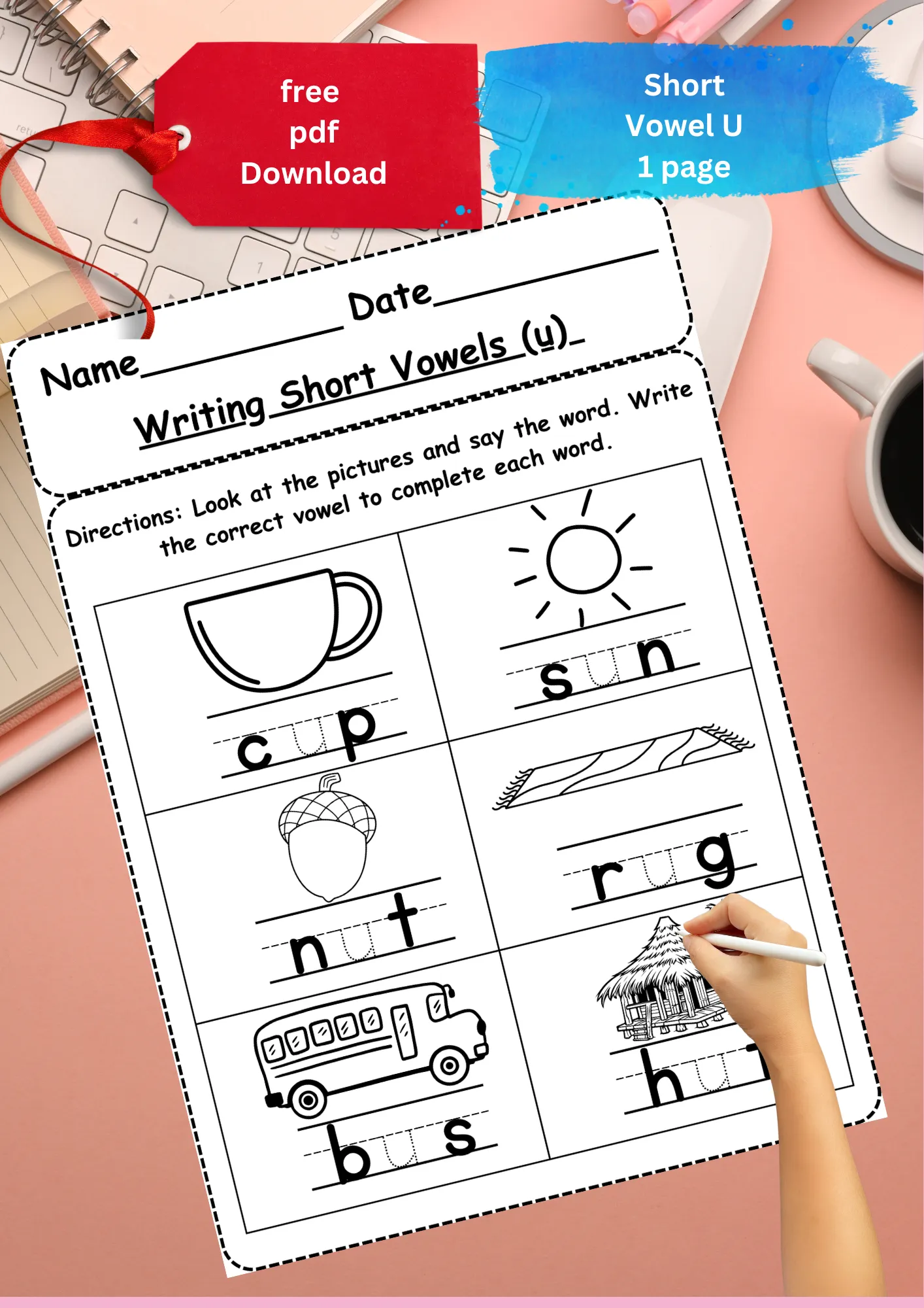 short vowel u thumbnail Short Vowel U Words