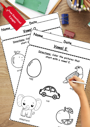 vowel coloring worksheets