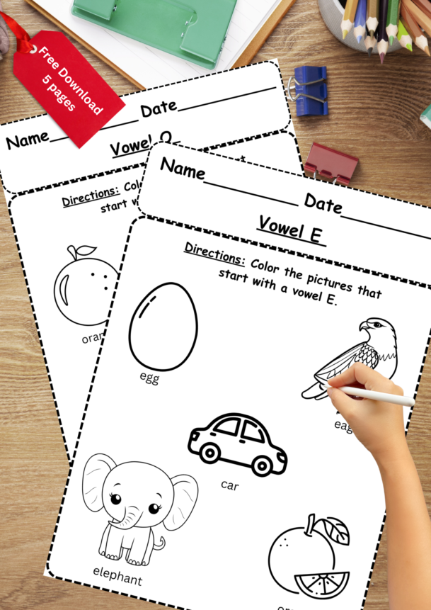 vowel coloring worksheets