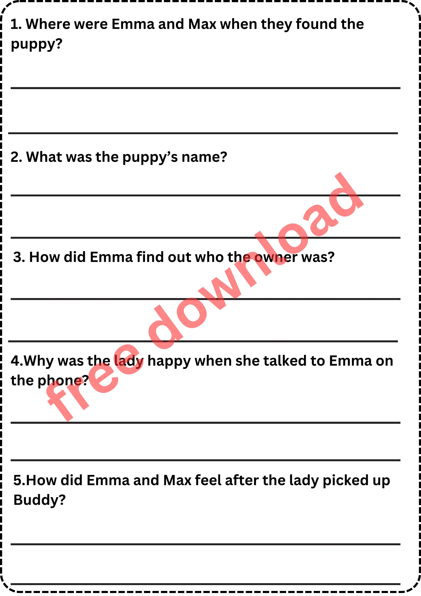 2 Reading Comprehension Grade 1 Free