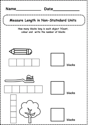 kindergarten measuring worksheet 2 free