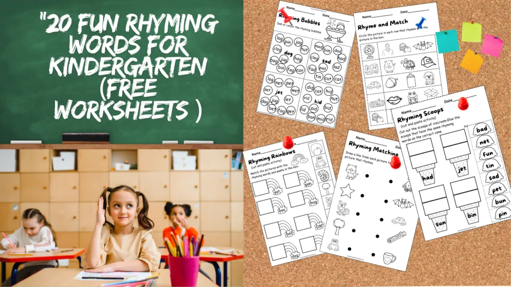 Rhyming Words for kindergarten