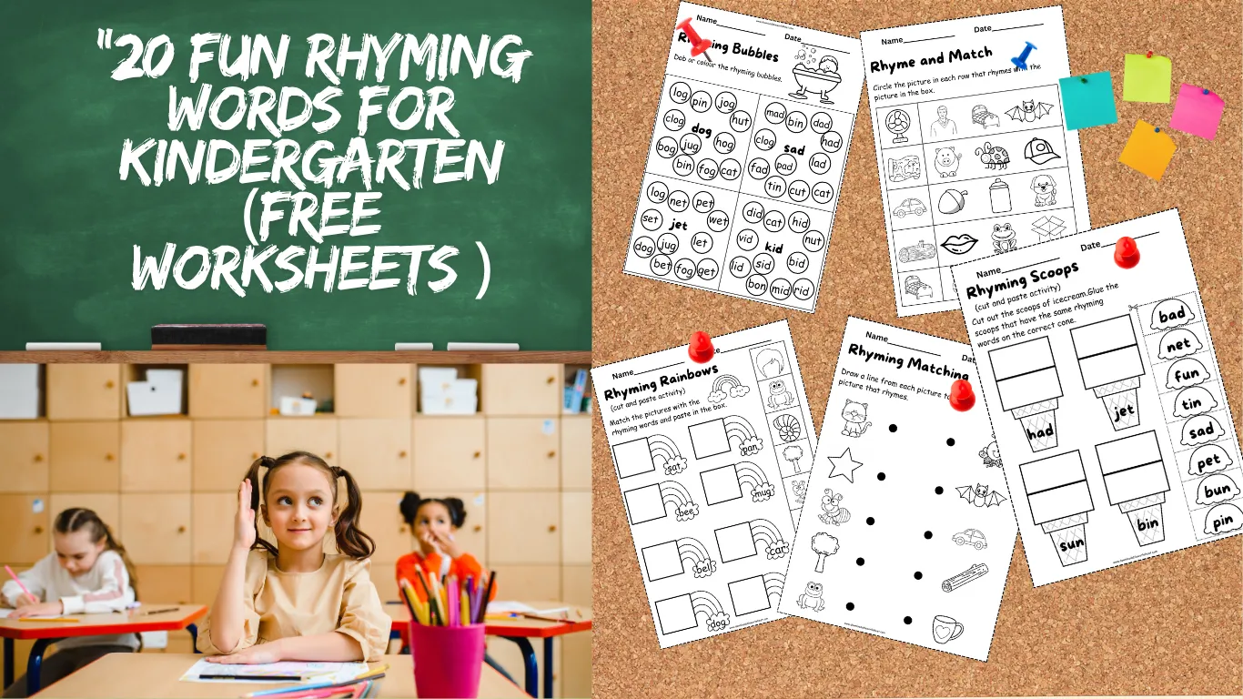 Rhyming Words for kindergarten
