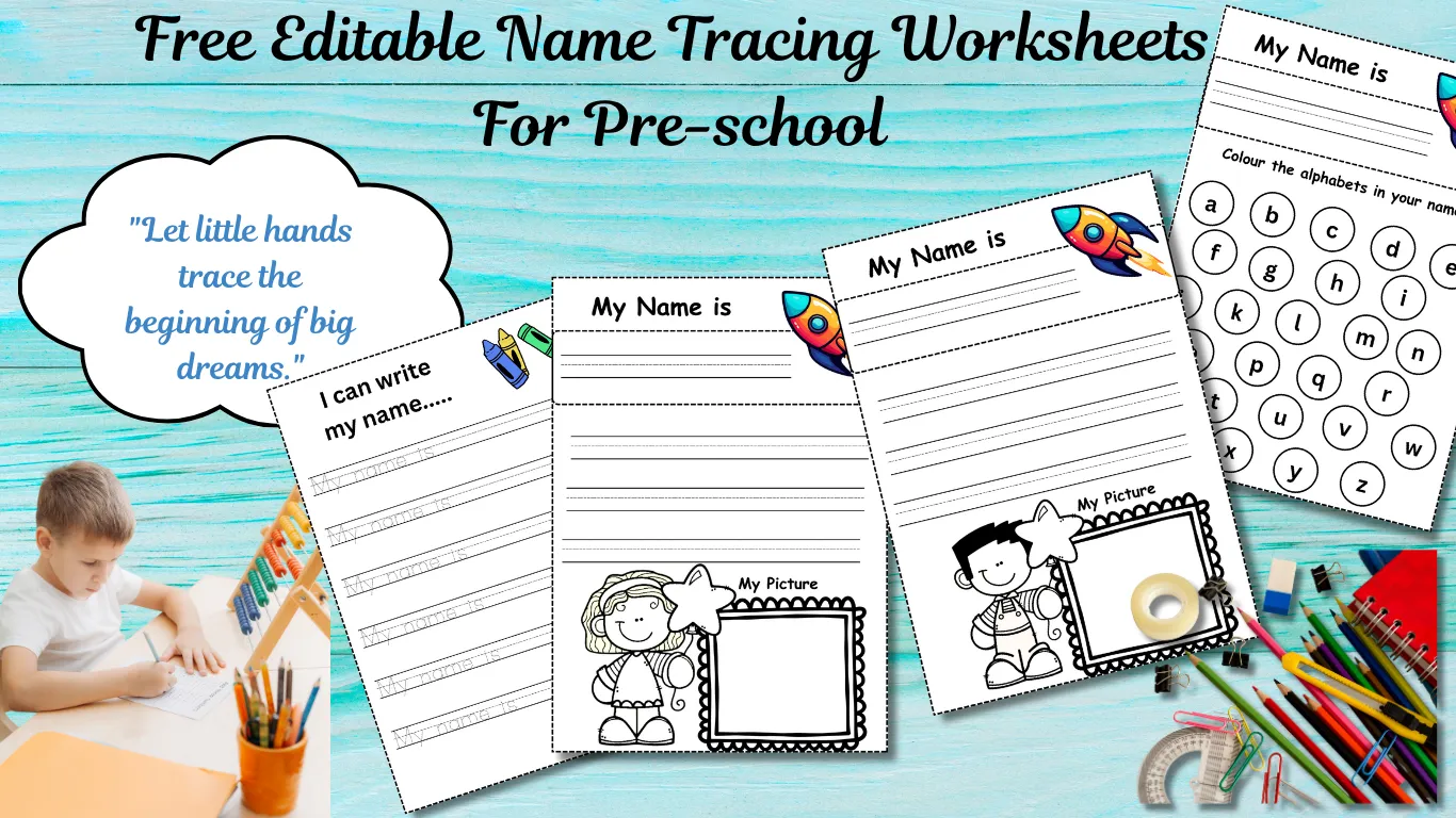 Free Name Tracing Worksheets for Preschool