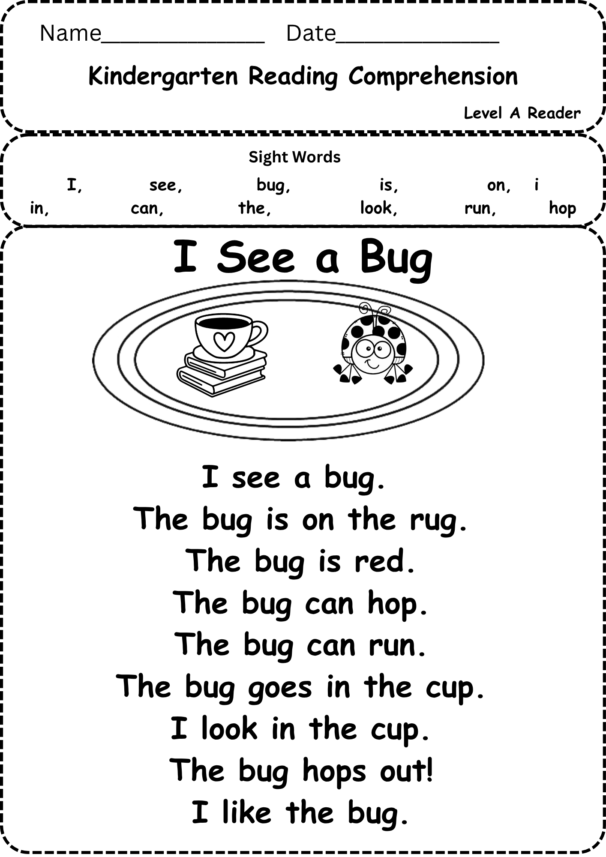 Kindergarten Reading Comprehension Worksheets (Free PDF)