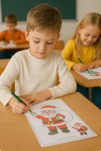 santa coloring page 1