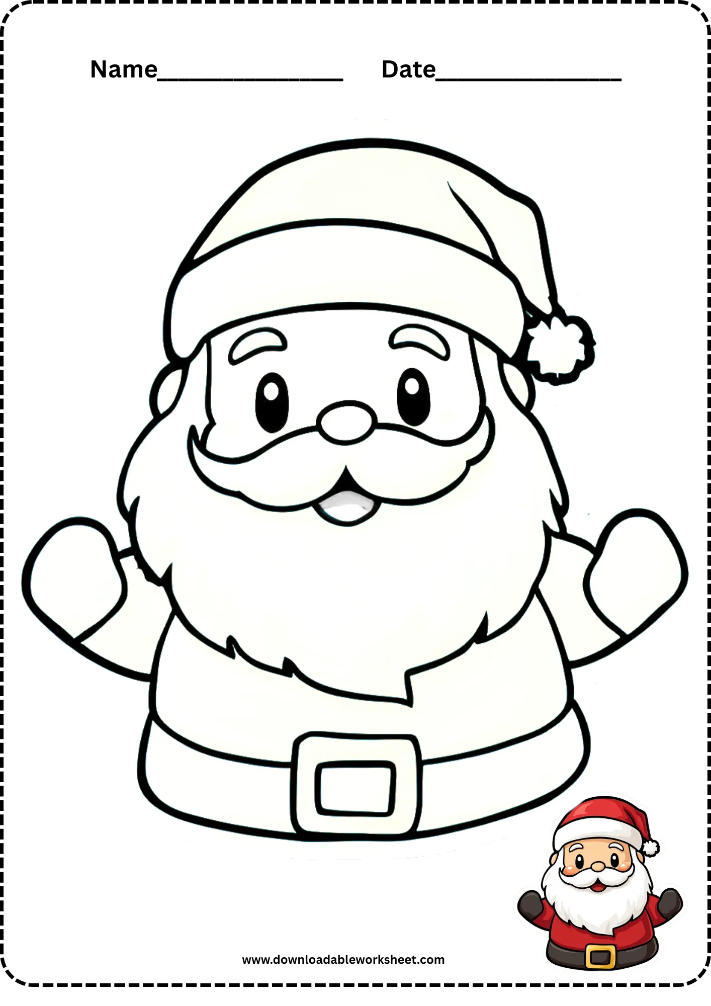 cute santa coloring page