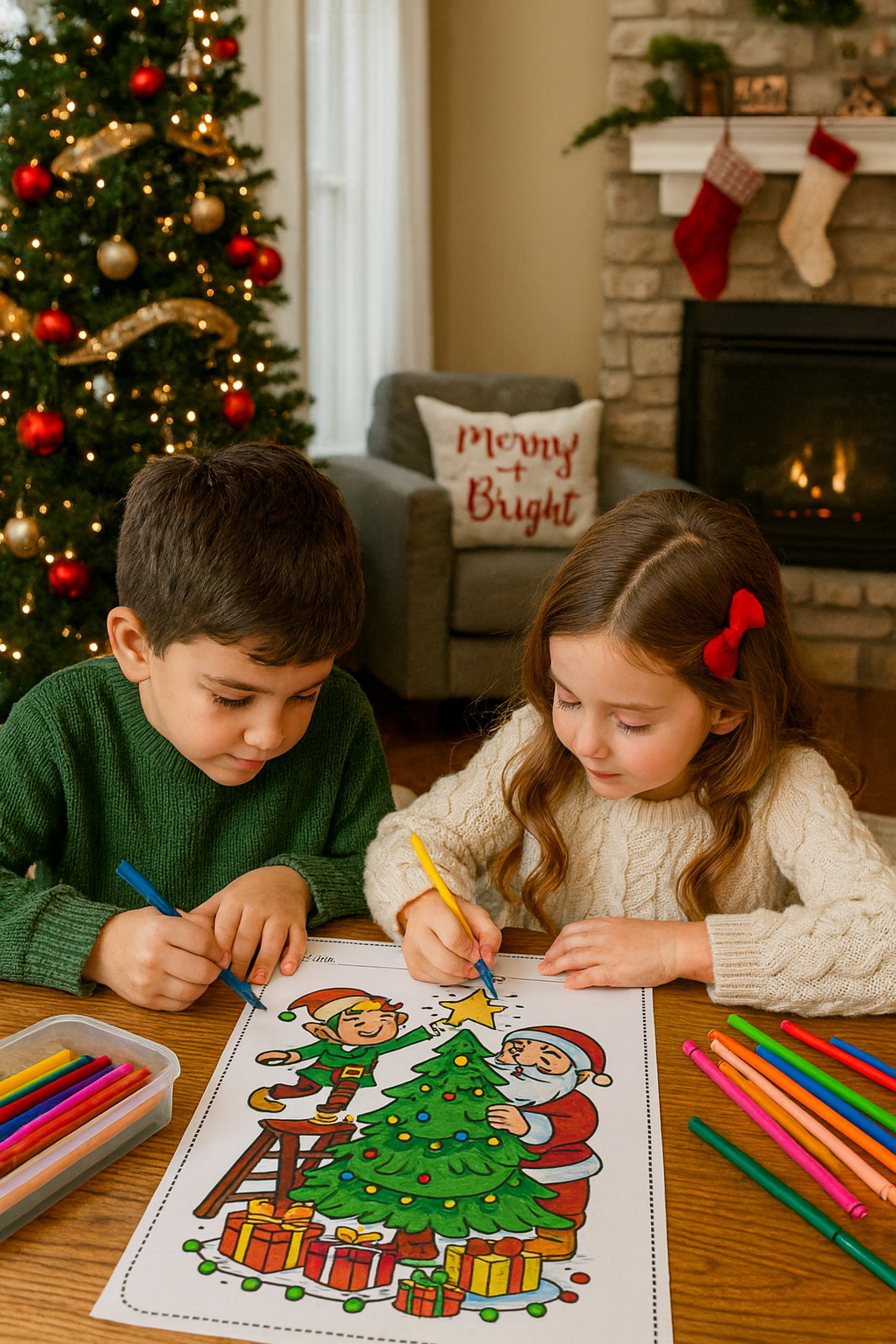 Christmas Coloring Pages | Free & Cute Printable Holiday Coloring ...