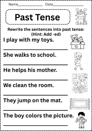 past tense worksheets grade 1