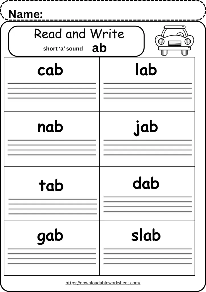 Phonics short a sound