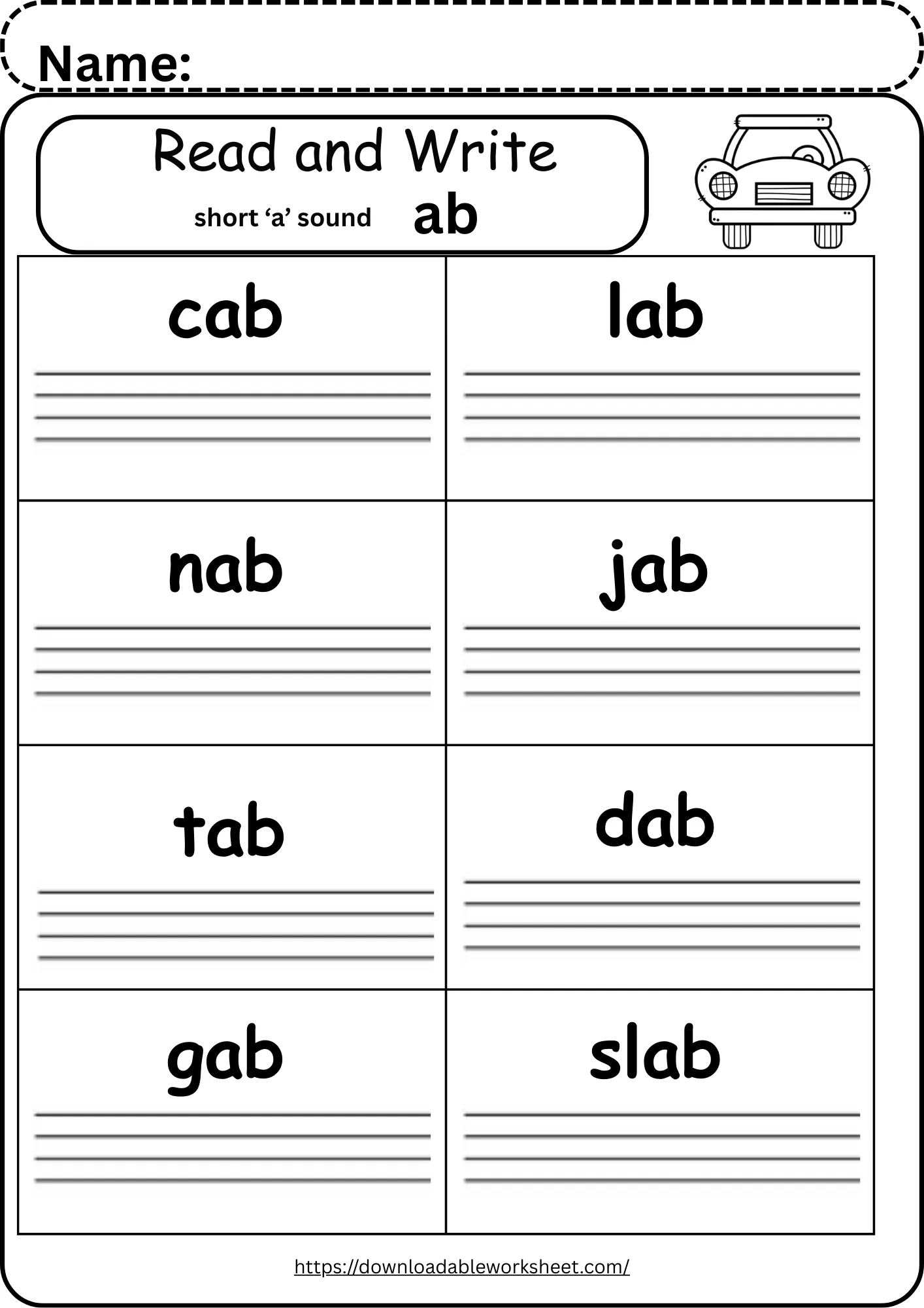 Phonics short a sound