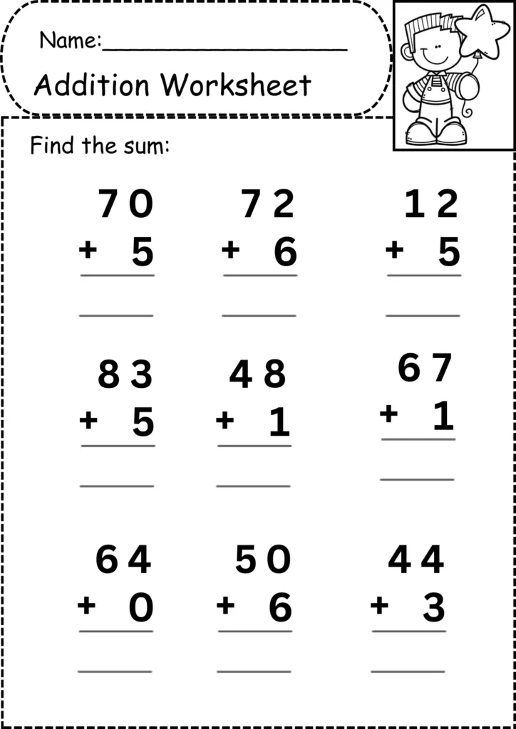 kindergarten addition worksheets