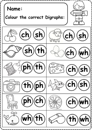 free digraph worksheet