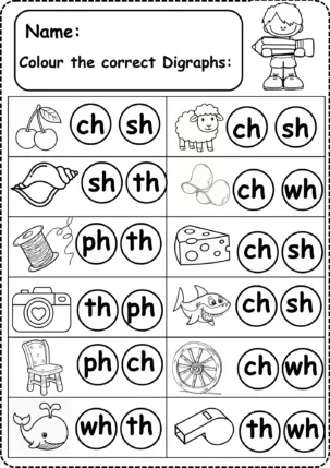 free digraph worksheet