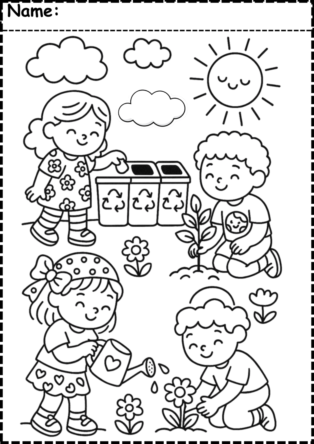 Free Earth Day Printables for Kids (Kindergarten & Grade 1 Worksheets PDF)