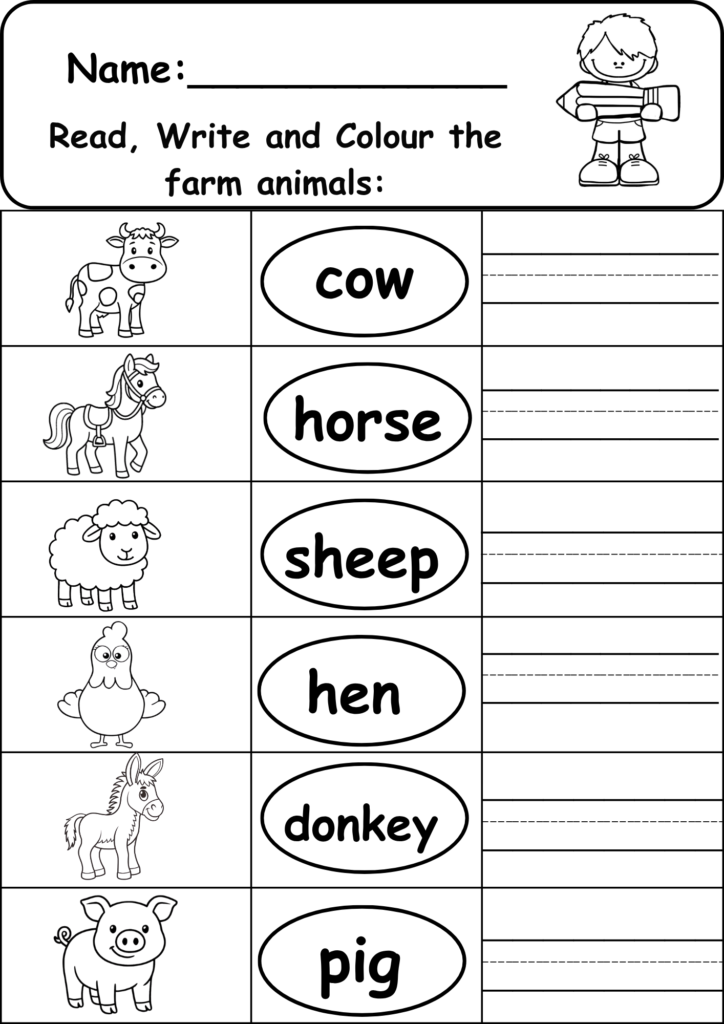 Read and Colour Farm animals