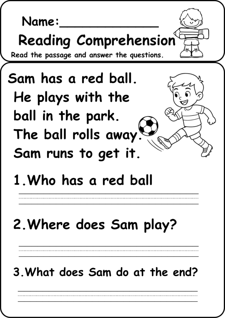 End of the year Kindergarten Assessment Worksheets Reading Comprehension