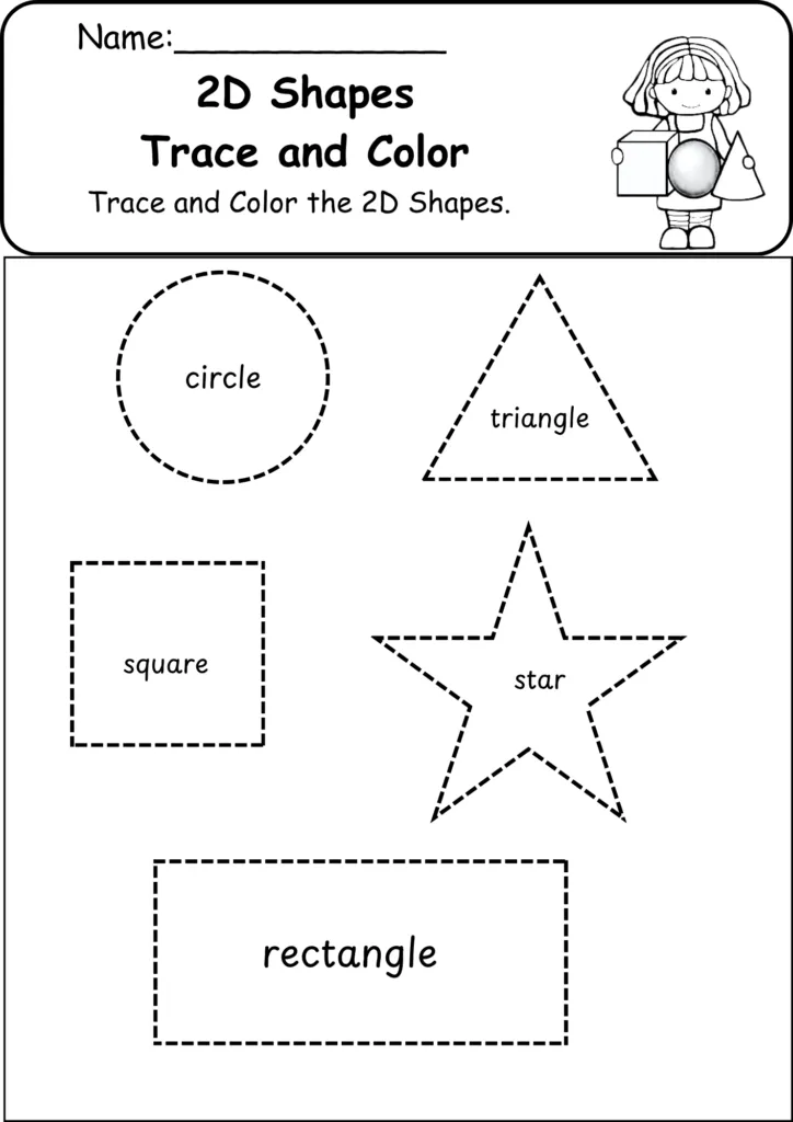 End of the Year Kindergarten Assessment Worksheets  2D Shapes