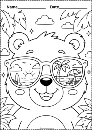 summer coloring page bear